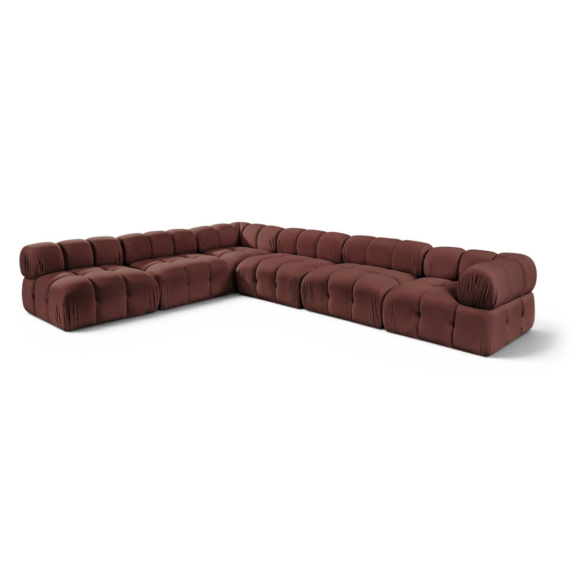 Orin Rose Velvet Performance Fabric Upholstered 6 pc. Modular Sectional in rose, primary view 0698
