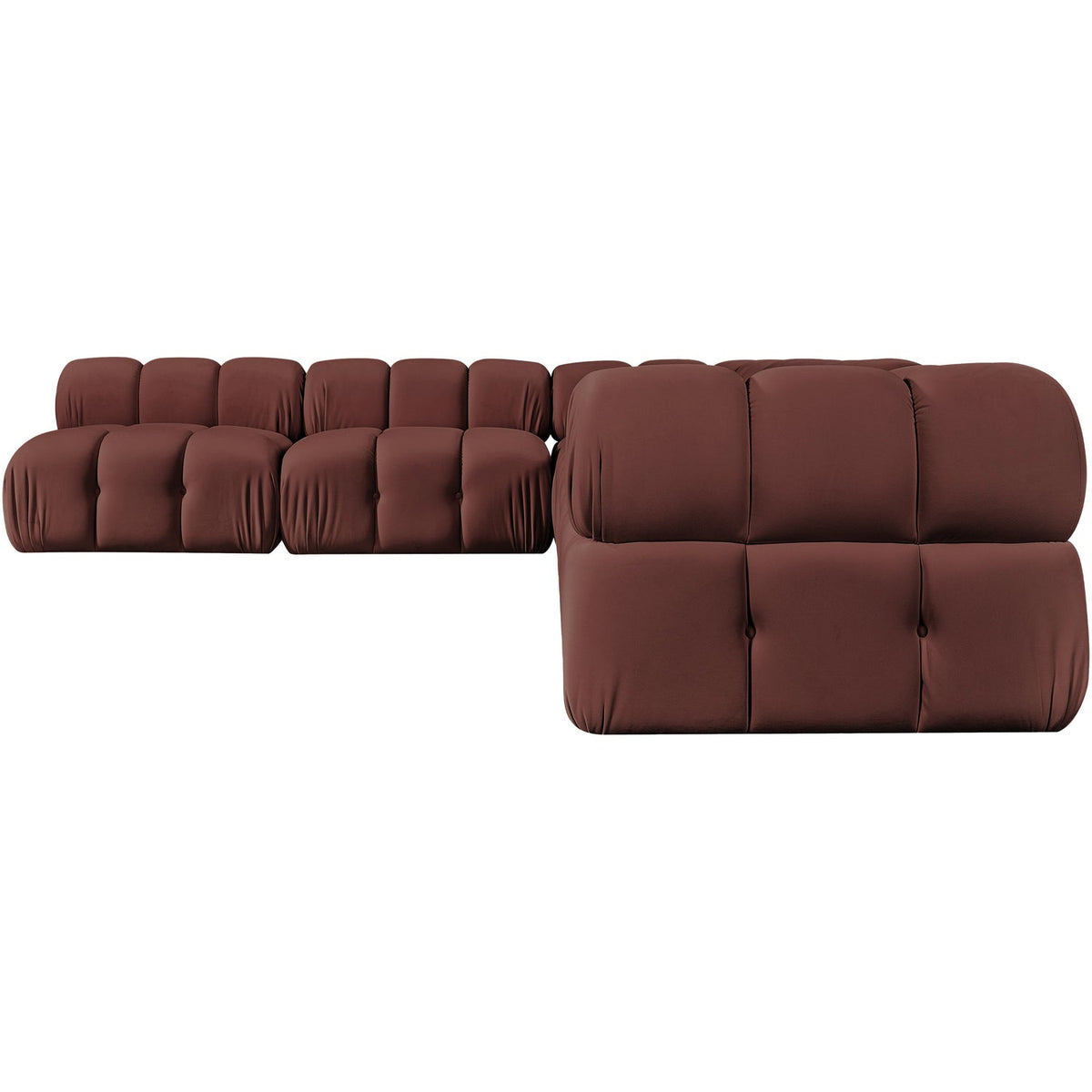 Orin Rose Velvet Performance Fabric Upholstered 6 Piece Modular Sectional Sofa