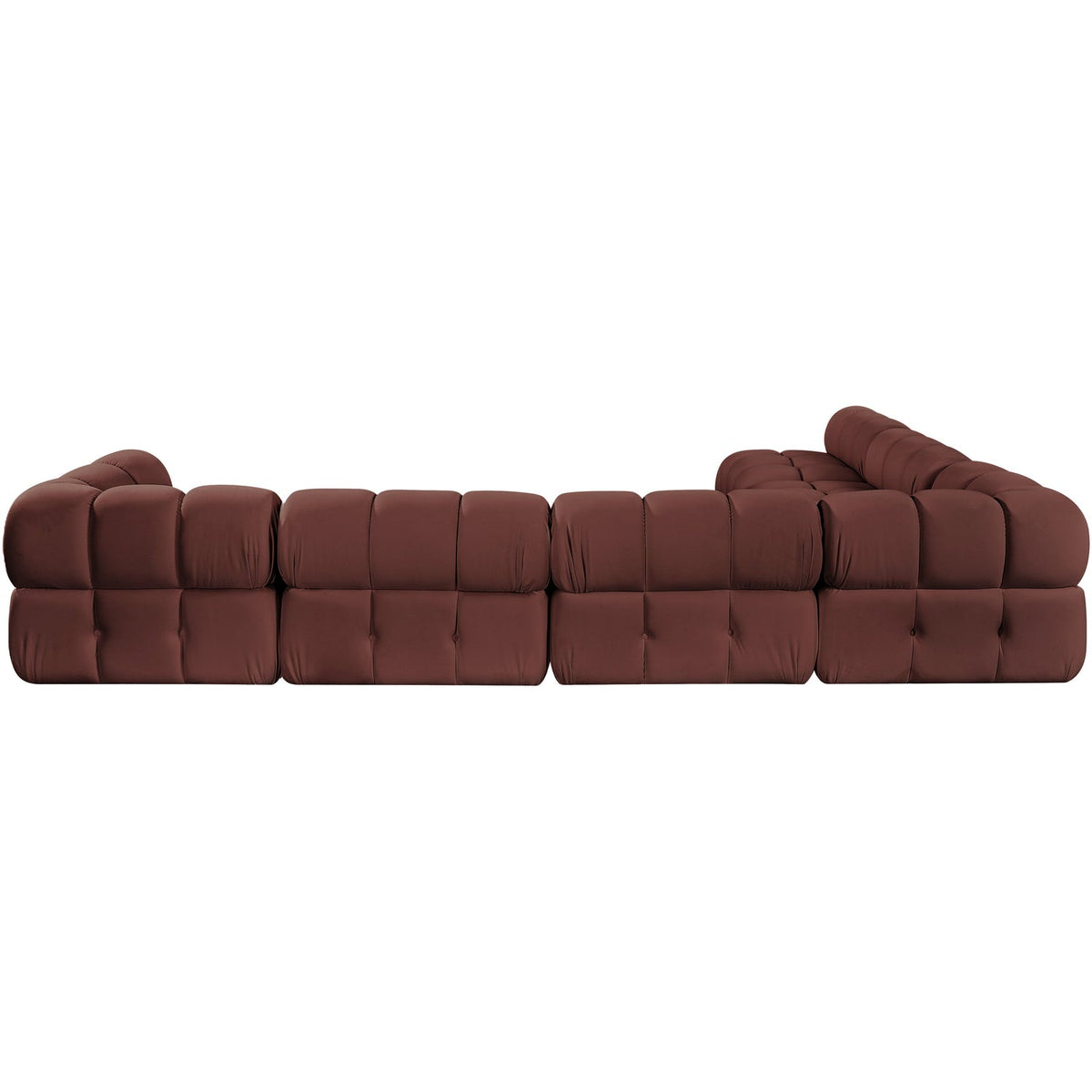 Orin Rose Velvet Performance Fabric Upholstered 6 Piece Modular Sectional Sofa