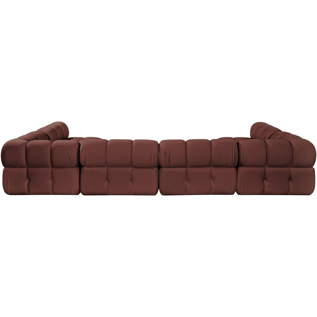 Orin Rose Velvet Performance Fabric Upholstered 6 Piece Modular Sectional Sofa