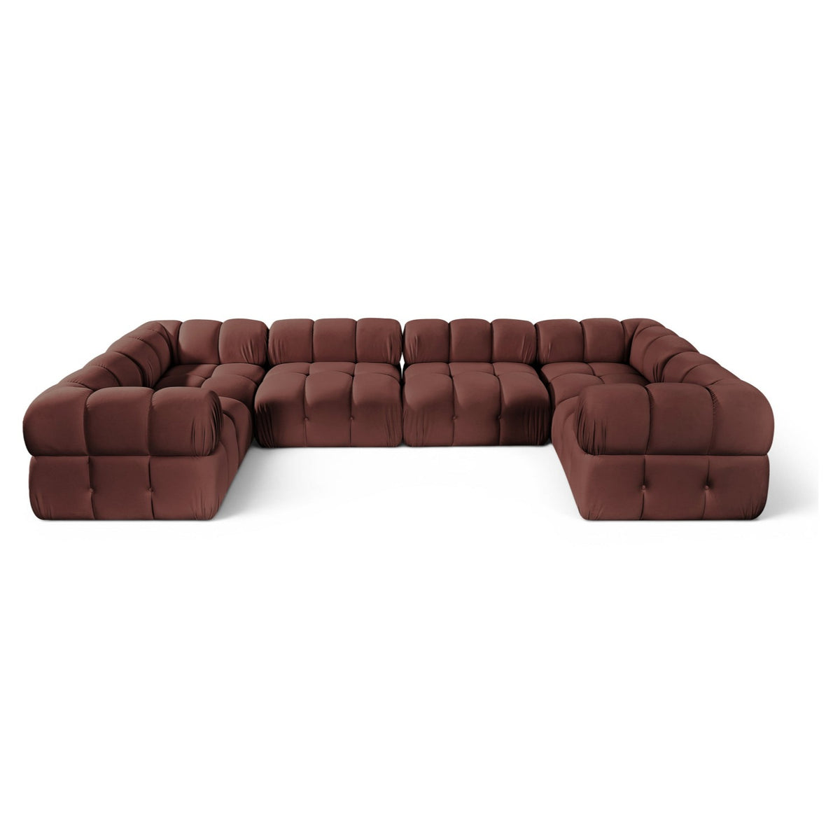 Orin Rose Velvet Performance Fabric Upholstered 6 pc. Modular Sectional in rose velvet, primary product view
