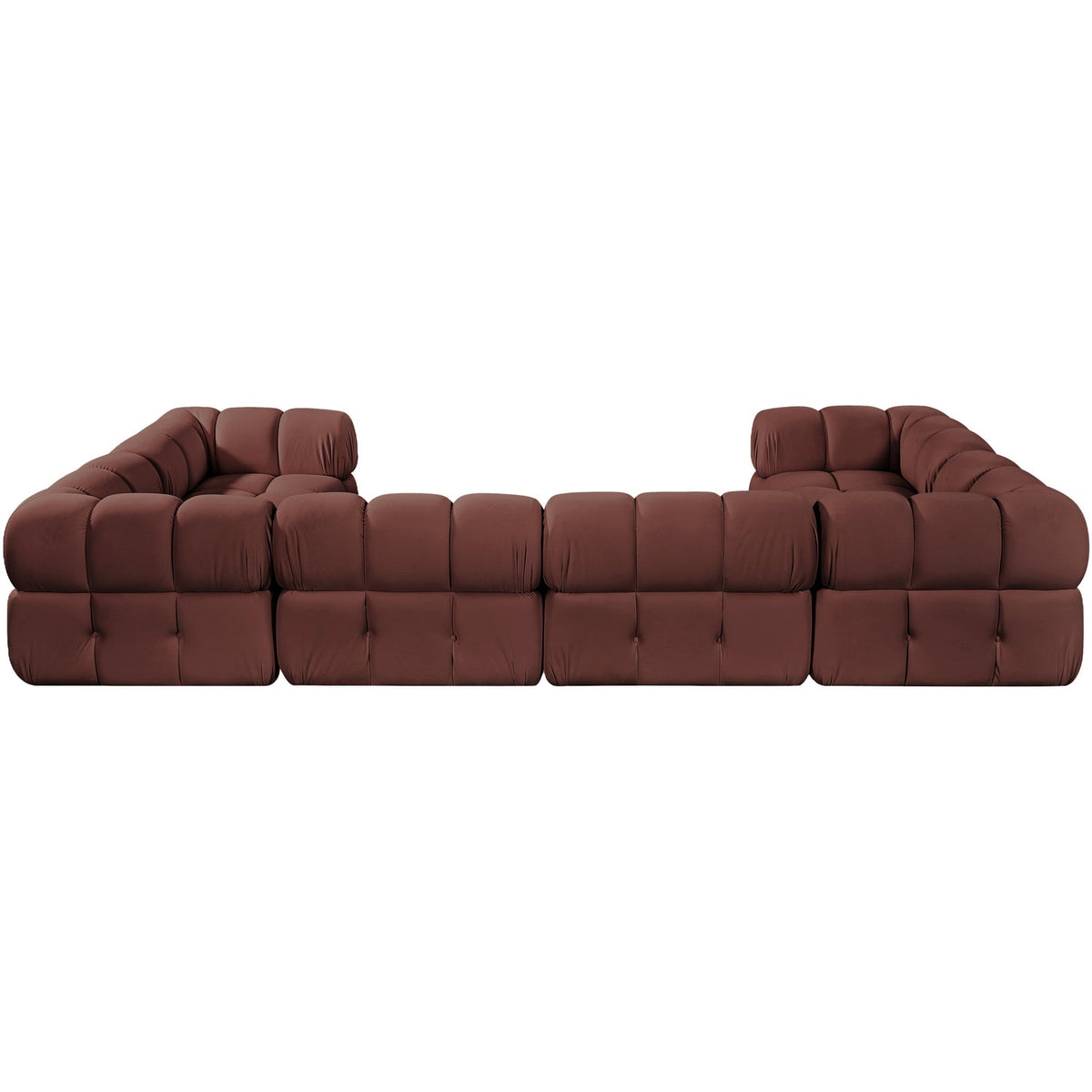 Orin Rose Velvet Performance Fabric Upholstered 6 Piece Modular Sectional Sofa