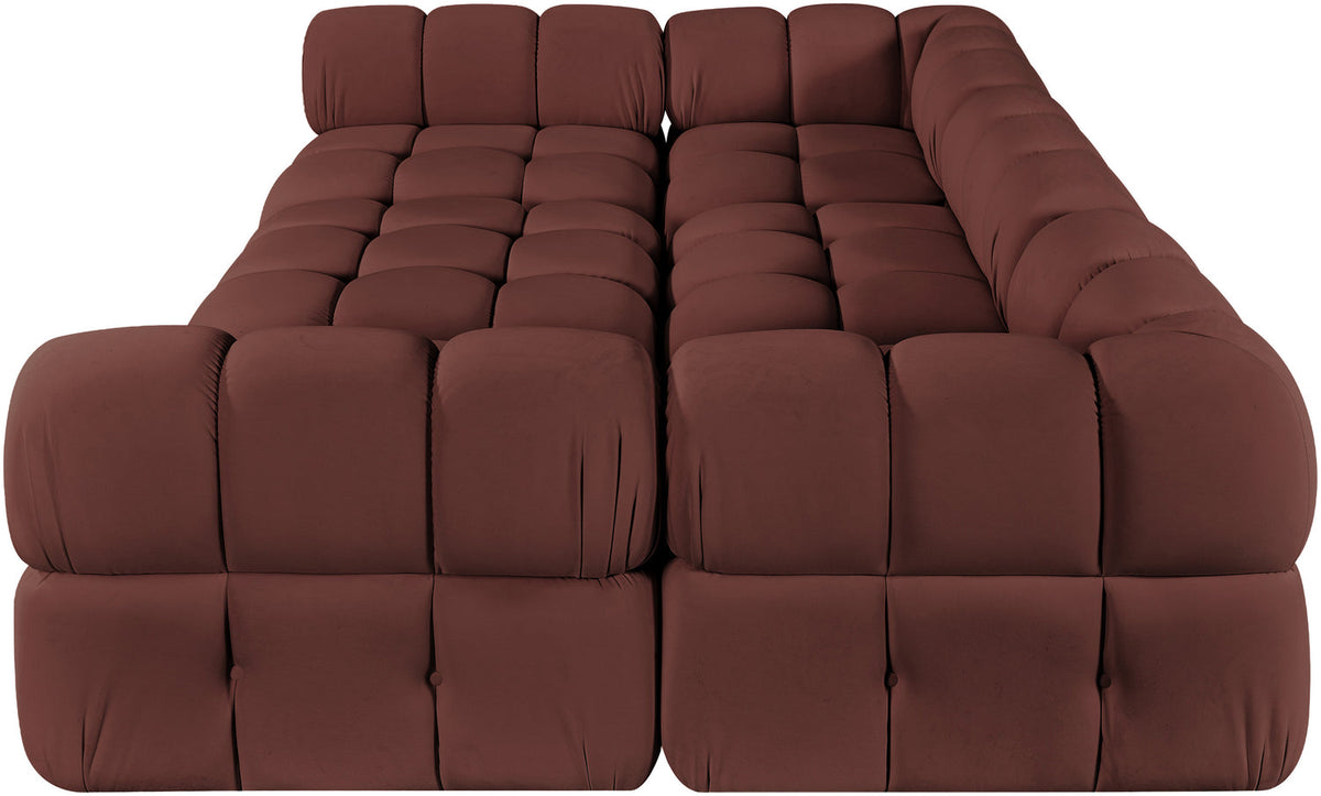 Orin Rose Velvet Performance Fabric Upholstered 6 Piece Modular Sectional Sofa
