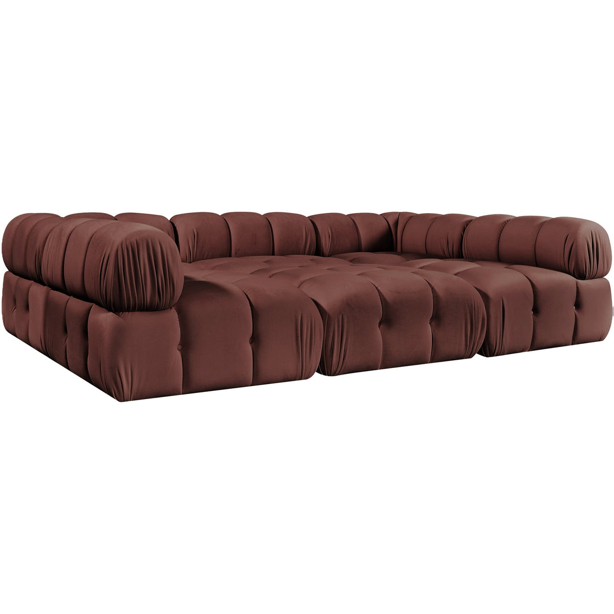 Orin Rose Velvet Performance Fabric Upholstered 6 Piece Modular Sectional Sofa