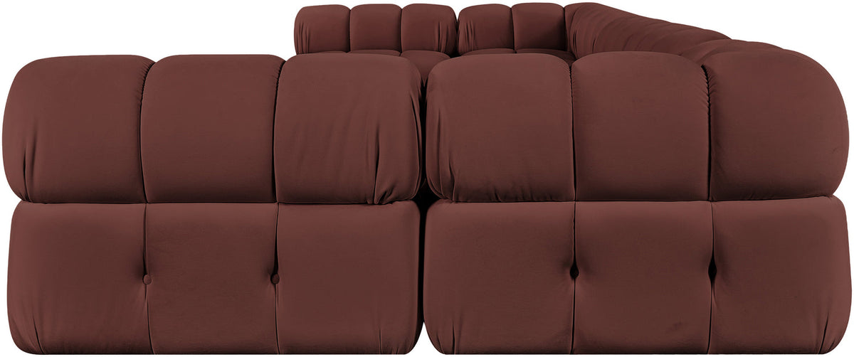 Orin Rose Velvet Performance Fabric Upholstered 7 Piece Modular Sectional Sofa