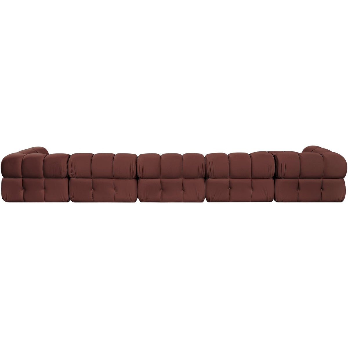 Orin Rose Velvet Performance Fabric Upholstered 7 Piece Modular Sectional Sofa