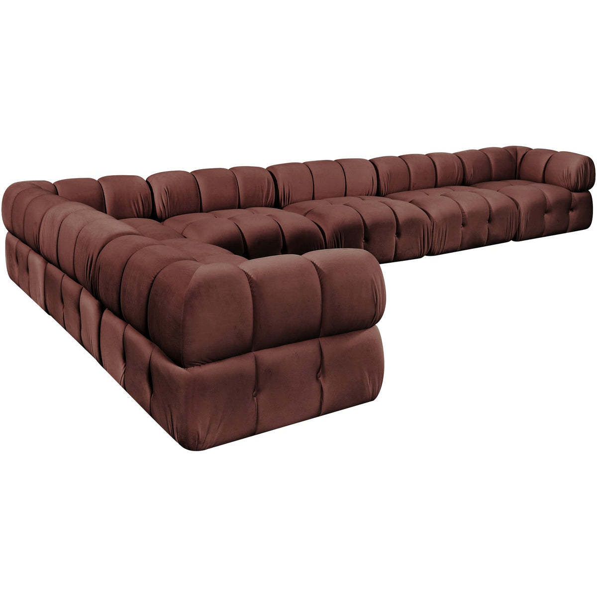 Orin Rose Velvet Performance Fabric Upholstered 7 Piece Modular Sectional Sofa