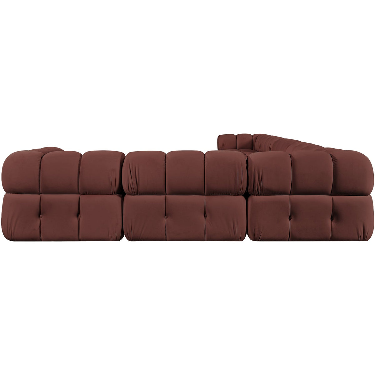 Orin Rose Velvet Performance Fabric Upholstered 7 Piece Modular Sectional Sofa