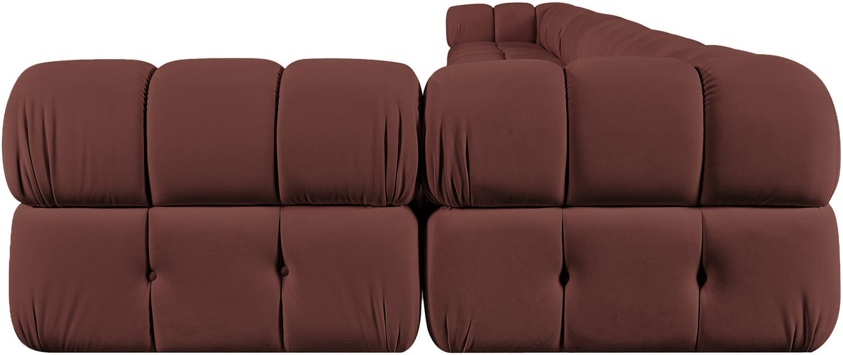 Orin Rose Velvet Performance Fabric Upholstered 7 Piece Modular Sectional Sofa