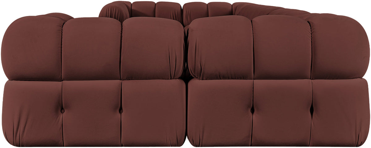 Orin Rose Velvet Performance Fabric Upholstered 7 Piece Modular Sectional Sofa
