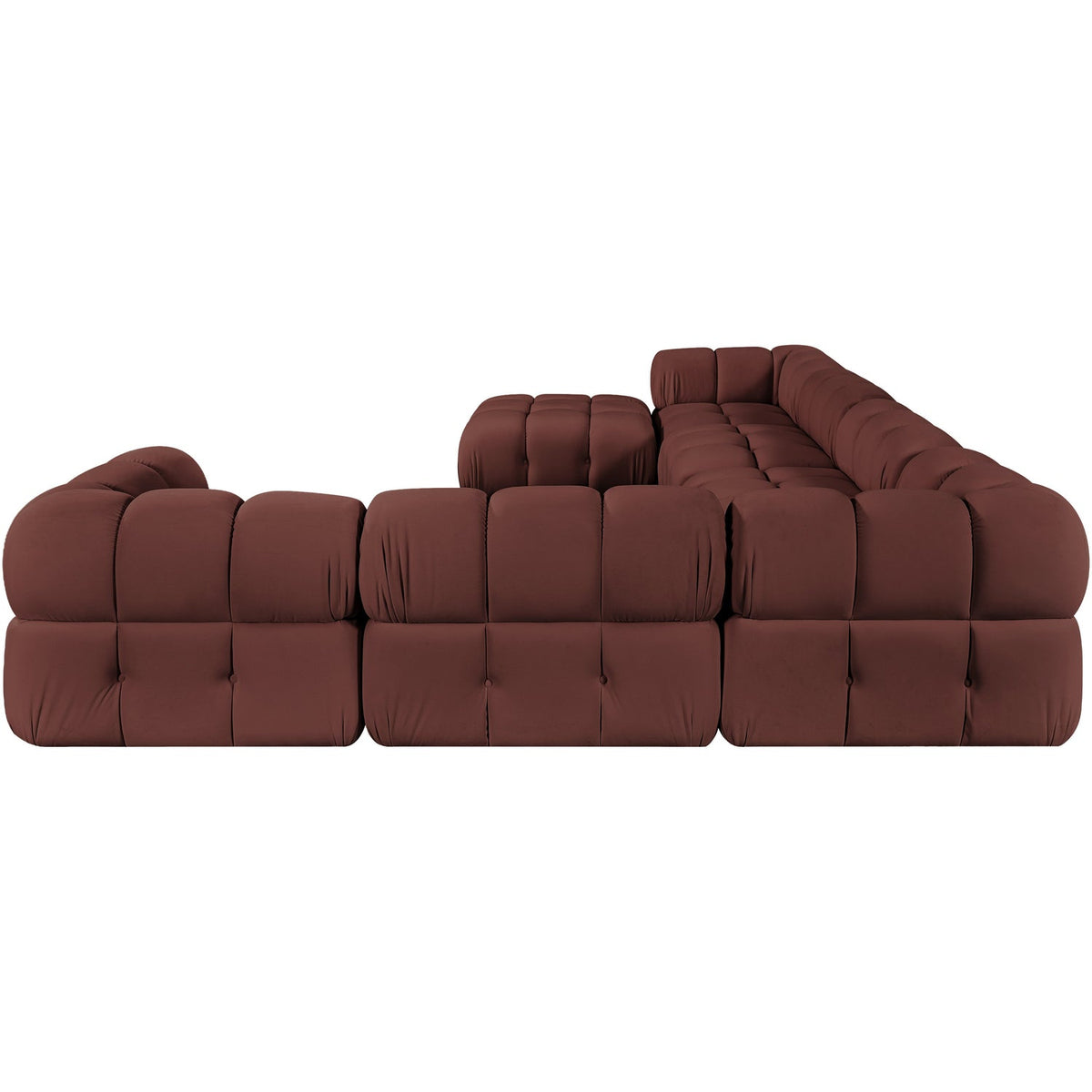 Orin Rose Velvet Performance Fabric Upholstered 7 Piece Modular Sectional Sofa