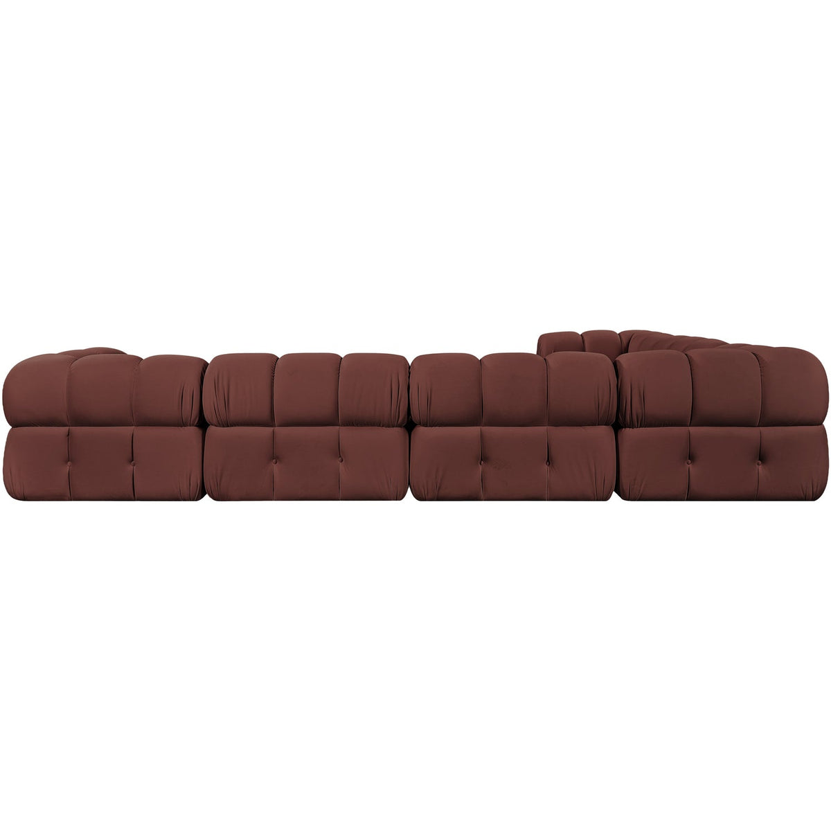 Orin Rose Velvet Performance Fabric Upholstered 7 Piece Modular Sectional Sofa