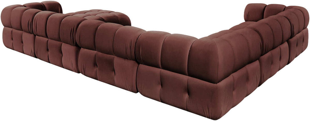 Orin Rose Velvet Performance Fabric Upholstered 7 Piece Modular Sectional Sofa