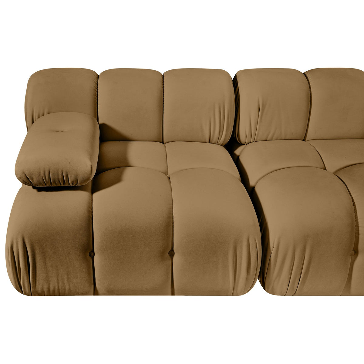 Orin Saddle Velvet Performance Fabric Upholstered 2 Piece Modular Sofa