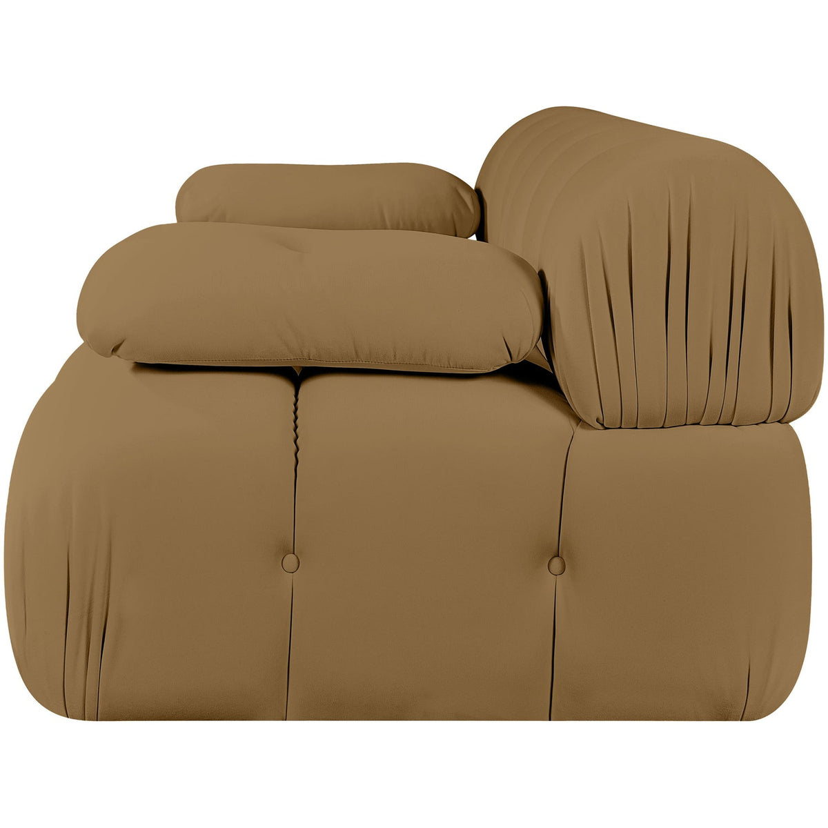 Orin Saddle Velvet Performance Fabric Upholstered 2 Piece Modular Sofa