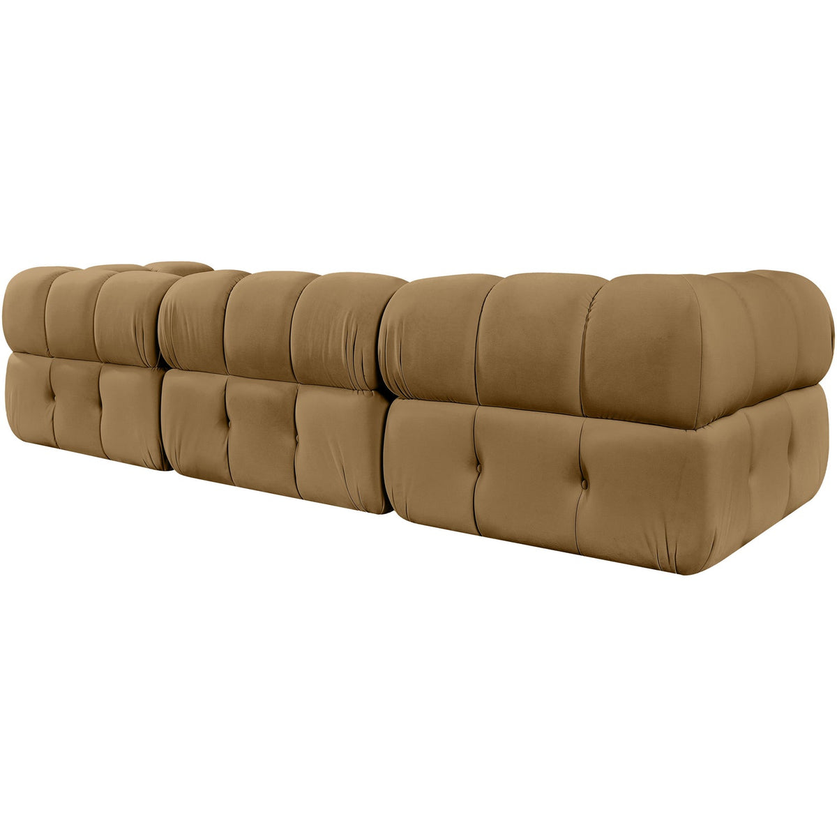 Orin Saddle Velvet Performance Fabric Upholstered 3 Piece Modular Sofa