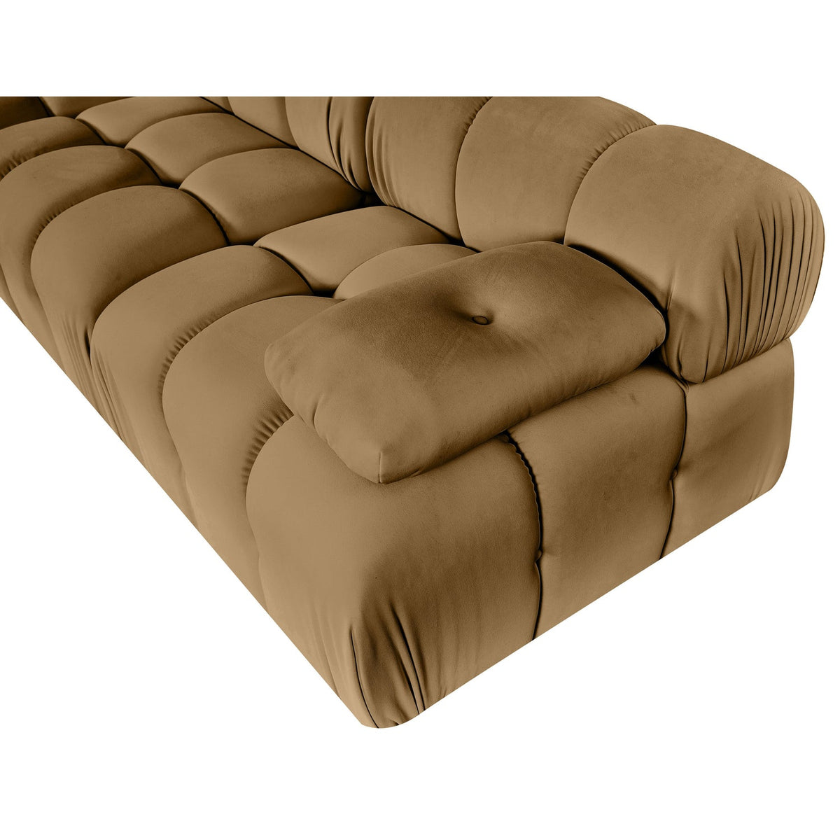 Orin Saddle Velvet Performance Fabric Upholstered 3 Piece Modular Sofa