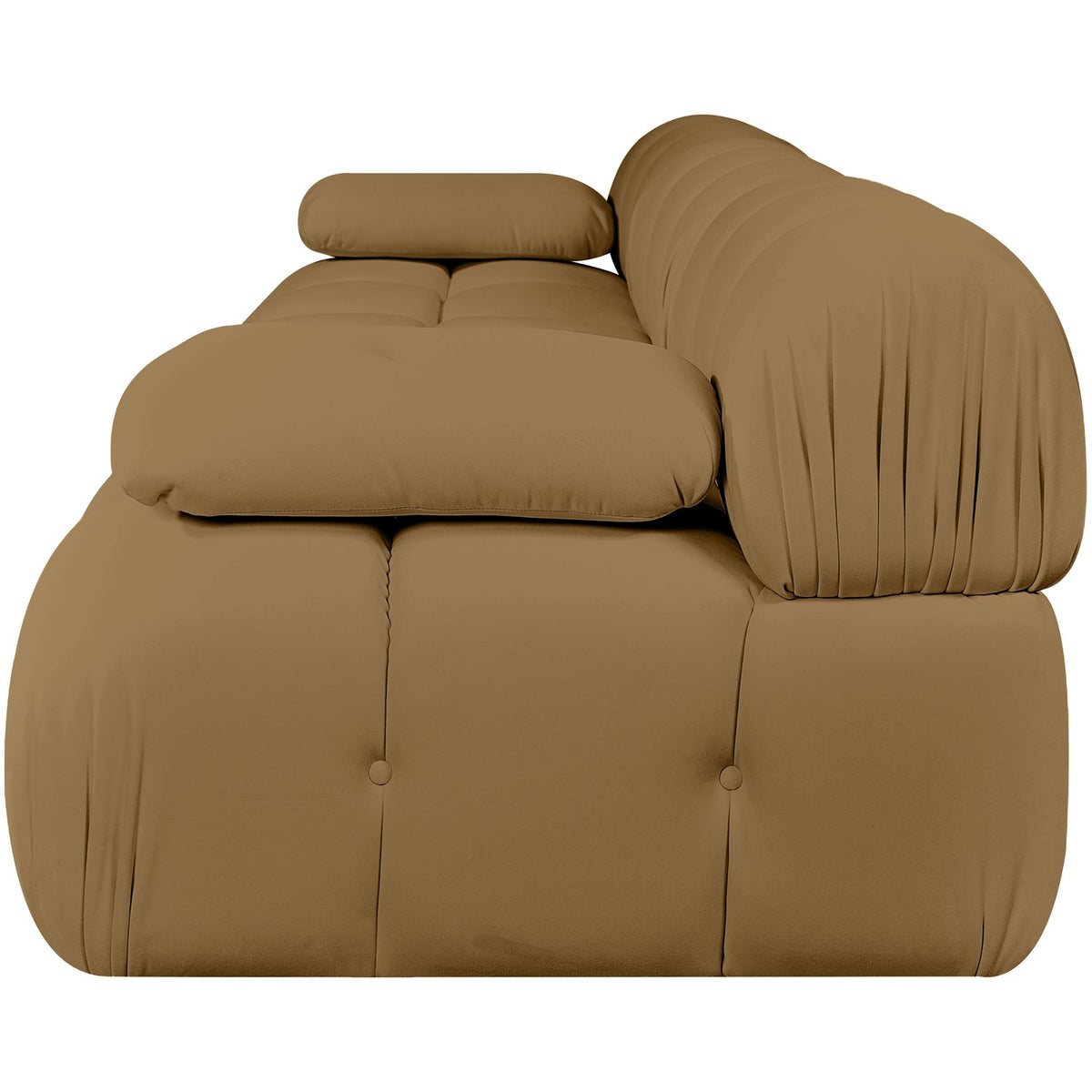 Orin Saddle Velvet Performance Fabric Upholstered 3 Piece Modular Sofa