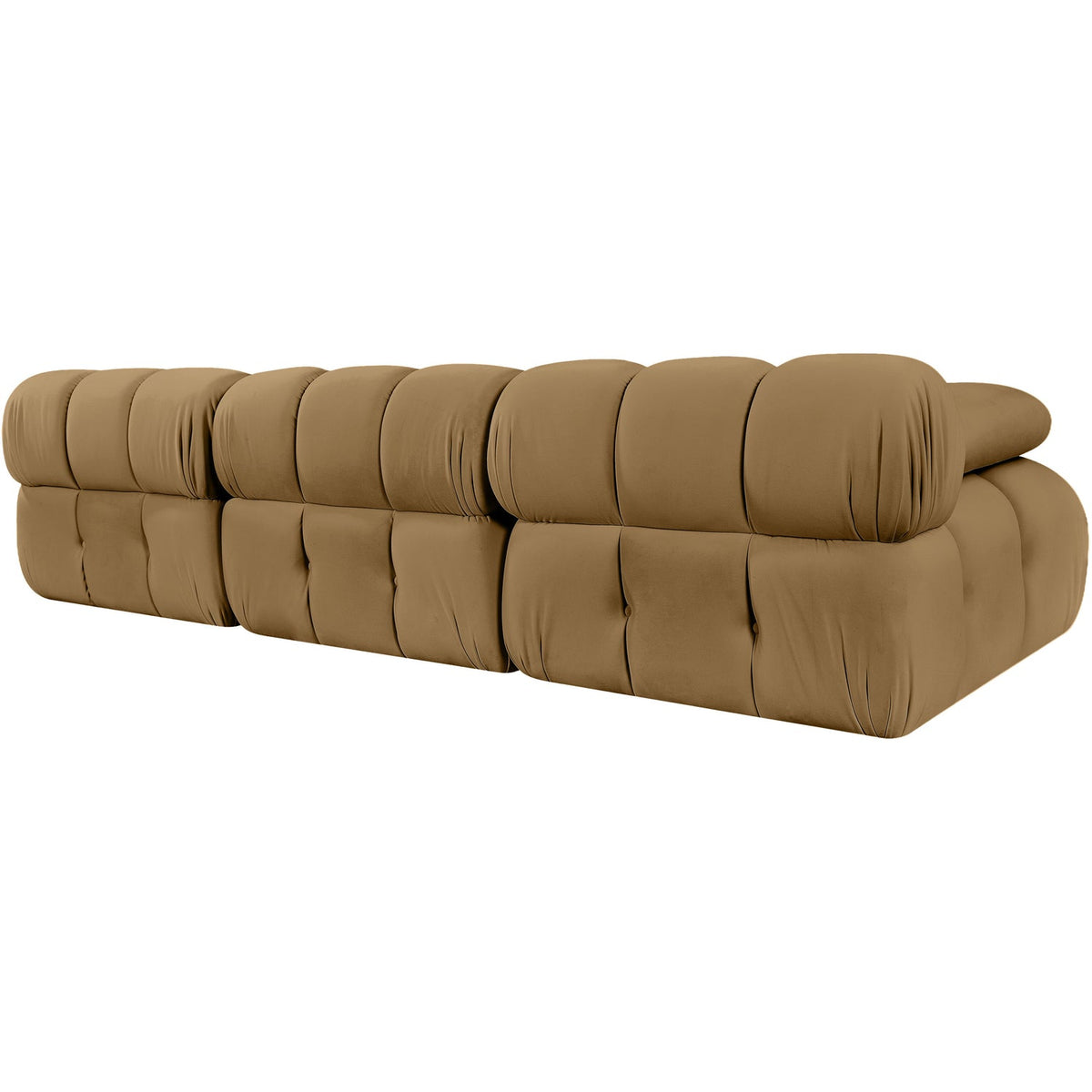 Orin Saddle Velvet Performance Fabric Upholstered 3 Piece Modular Sofa