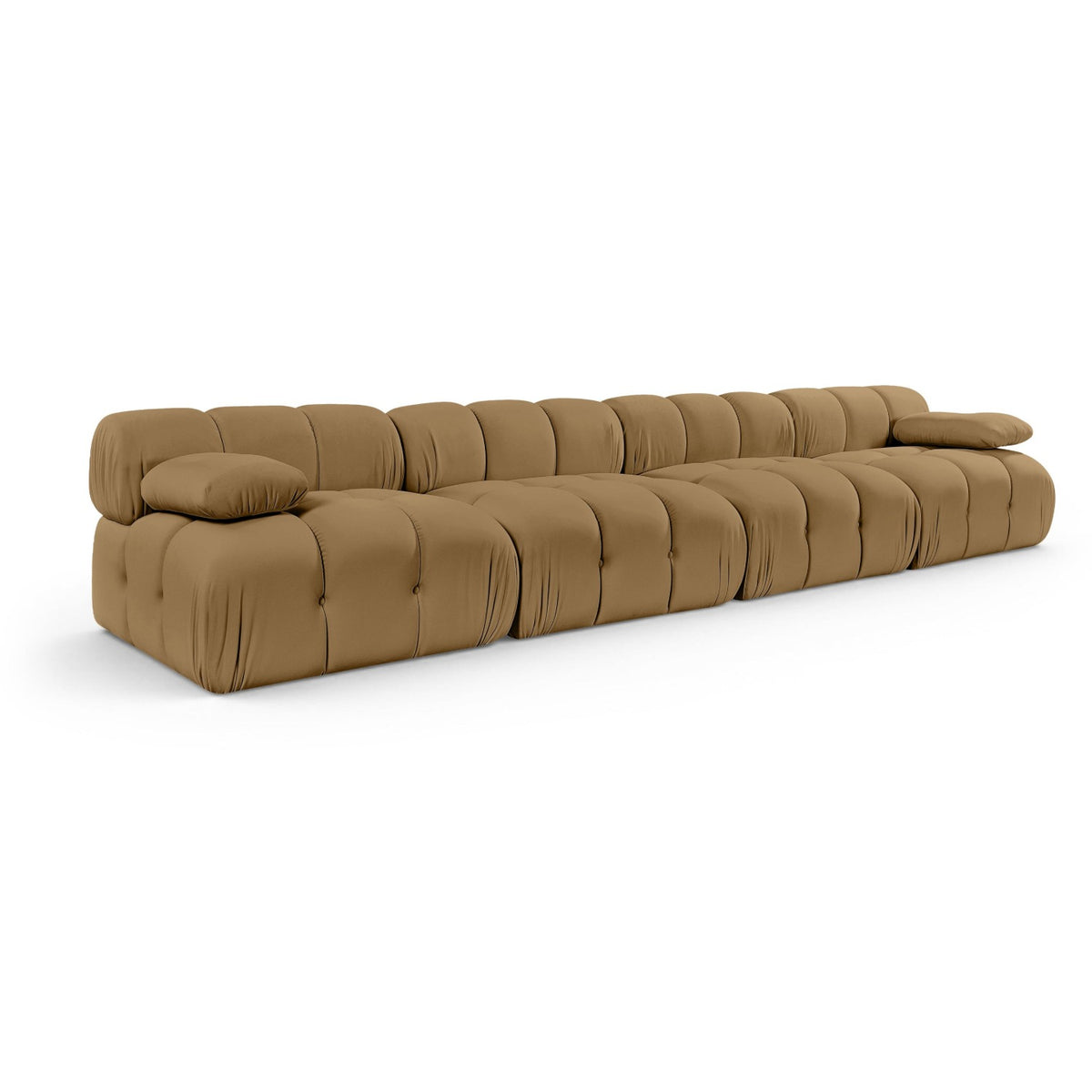 Orin Saddle Velvet Performance Fabric Upholstered 4 pc. Modular Sofa in saddle velvet, primary product view