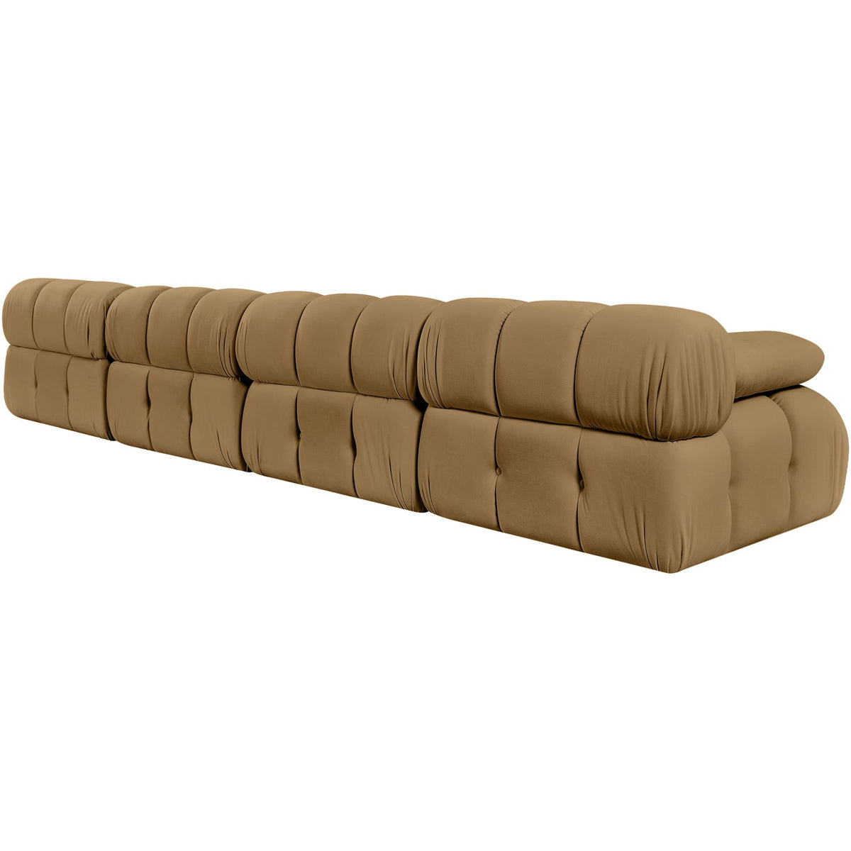Orin Saddle Velvet Performance Fabric Upholstered 4 Piece Modular Sofa
