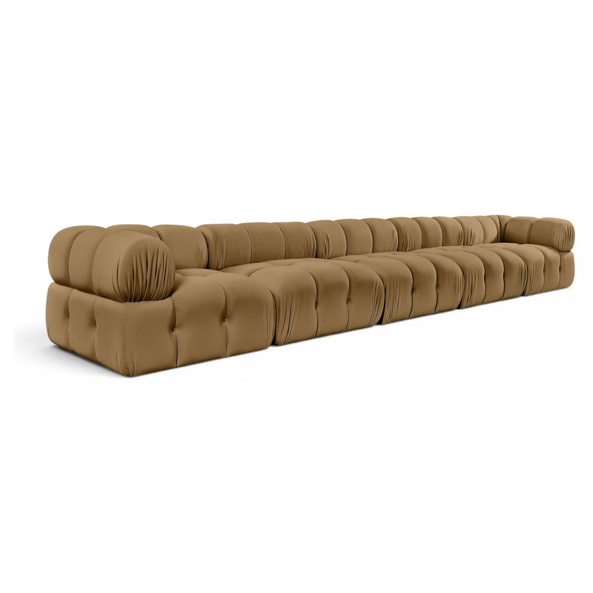 Orin Saddle Velvet Performance Fabric Upholstered 5 pc. Modular Sofa in saddle velvet, primary product view