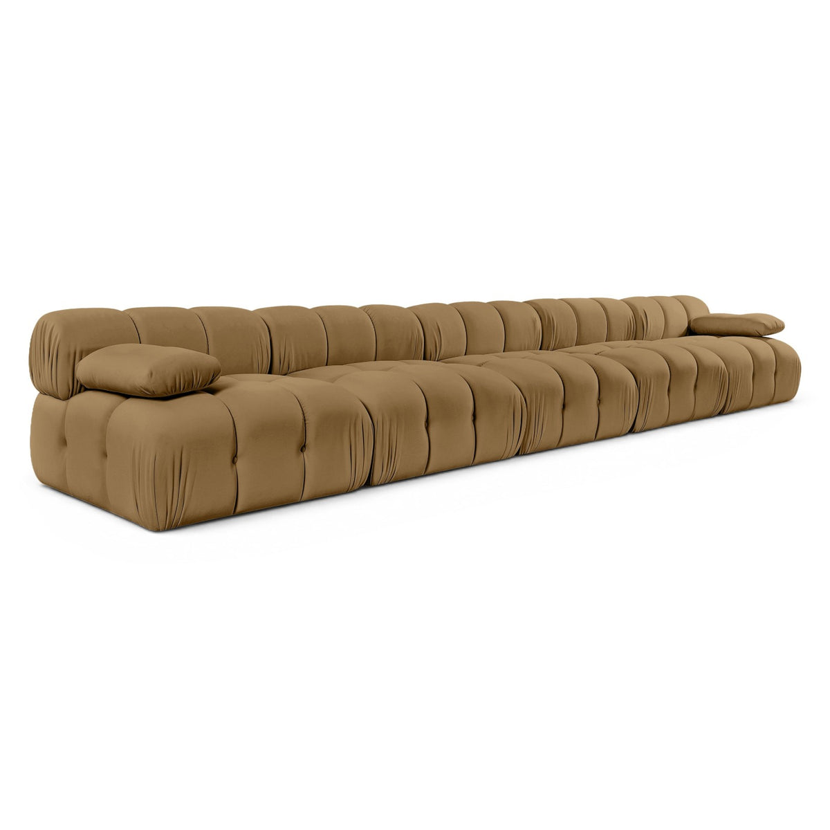 Orin Saddle Velvet Performance Fabric Upholstered 5 pc. Modular Sofa in saddle velvet, primary product view