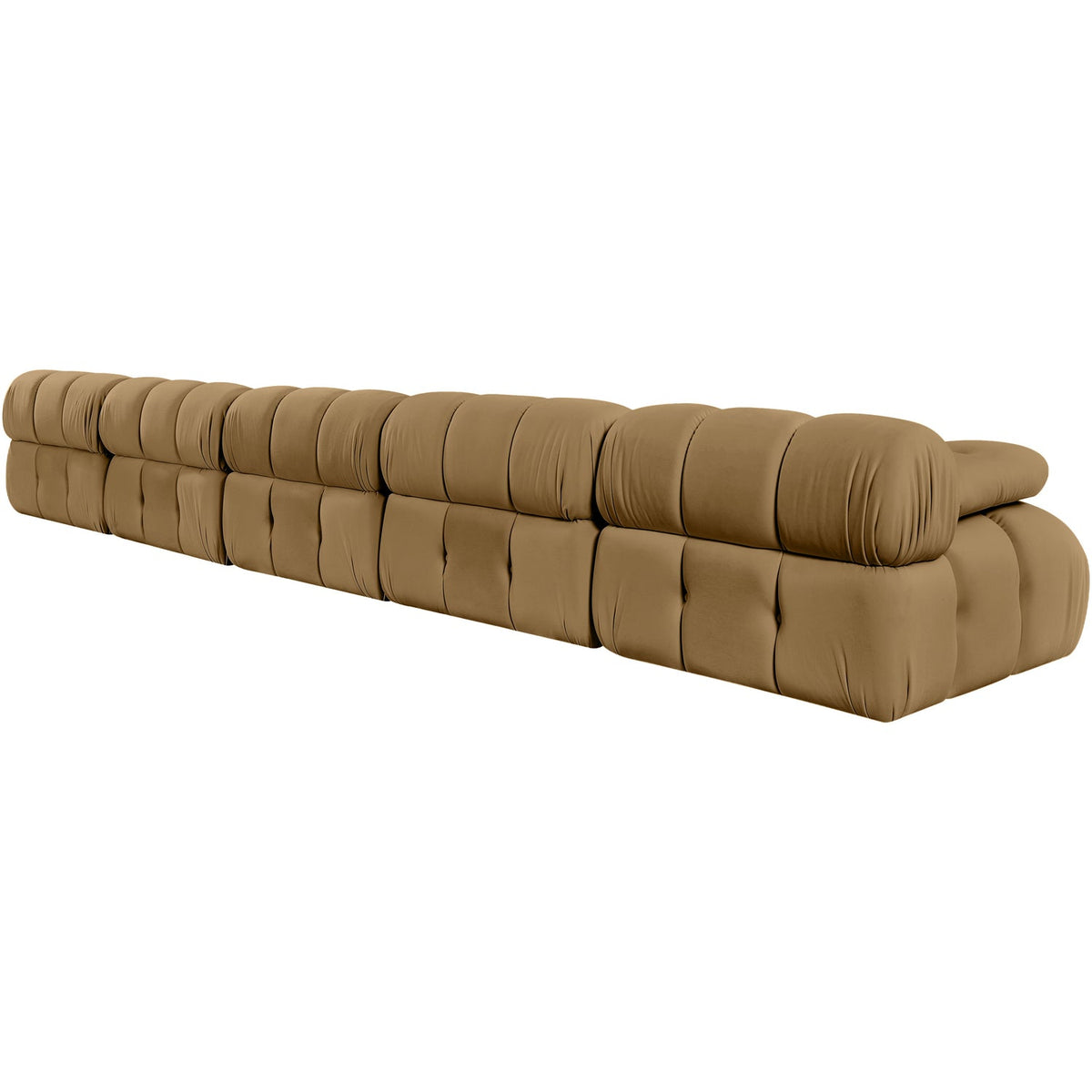 Orin Saddle Velvet Performance Fabric Upholstered 5 Piece Modular Sofa