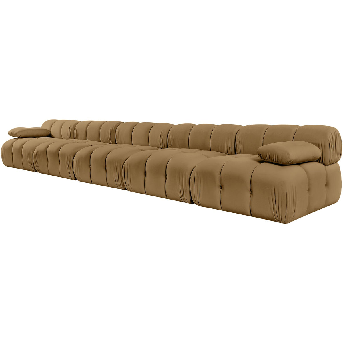 Orin Saddle Velvet Performance Fabric Upholstered 5 Piece Modular Sofa