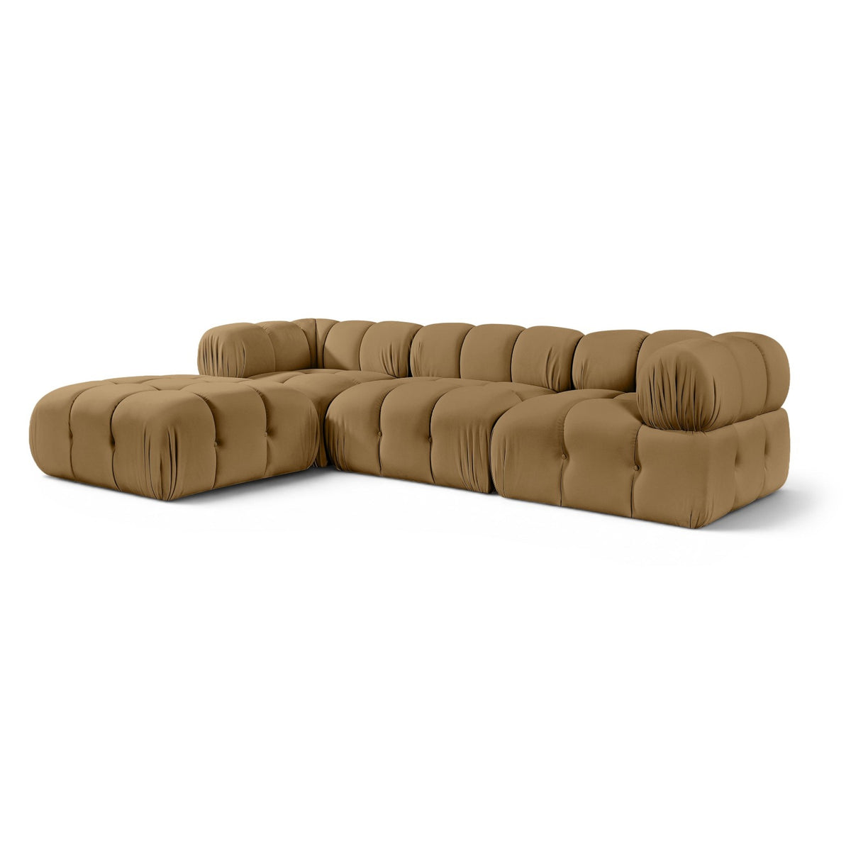 Orin Saddle Velvet Performance Fabric Upholstered 4 pc. Modular Sectional in saddle velvet, primary product view