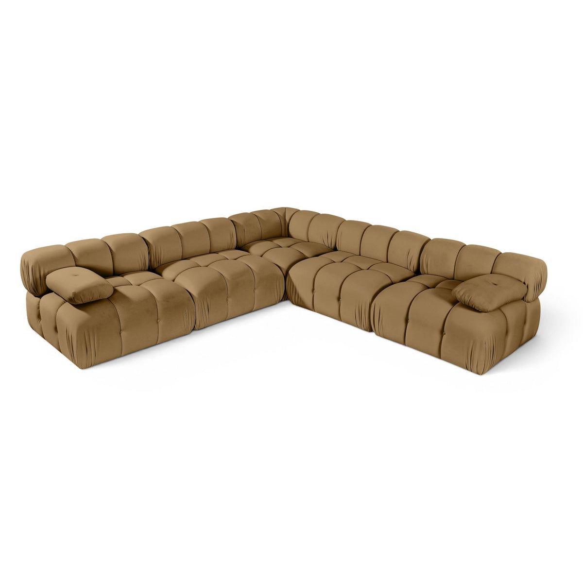 Orin Saddle Velvet Performance Fabric Upholstered 5 pc. Modular Sectional in saddle velvet, primary product view