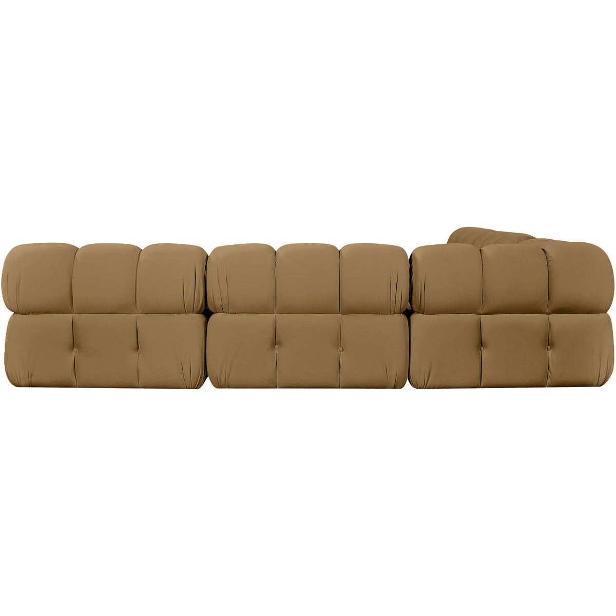 Orin Saddle Velvet Performance Fabric Upholstered 5 Piece Modular Sectional Sofa
