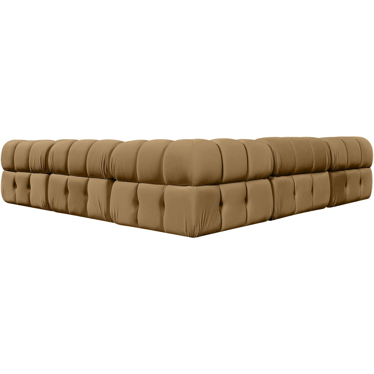 Orin Saddle Velvet Performance Fabric Upholstered 5 Piece Modular Sectional Sofa