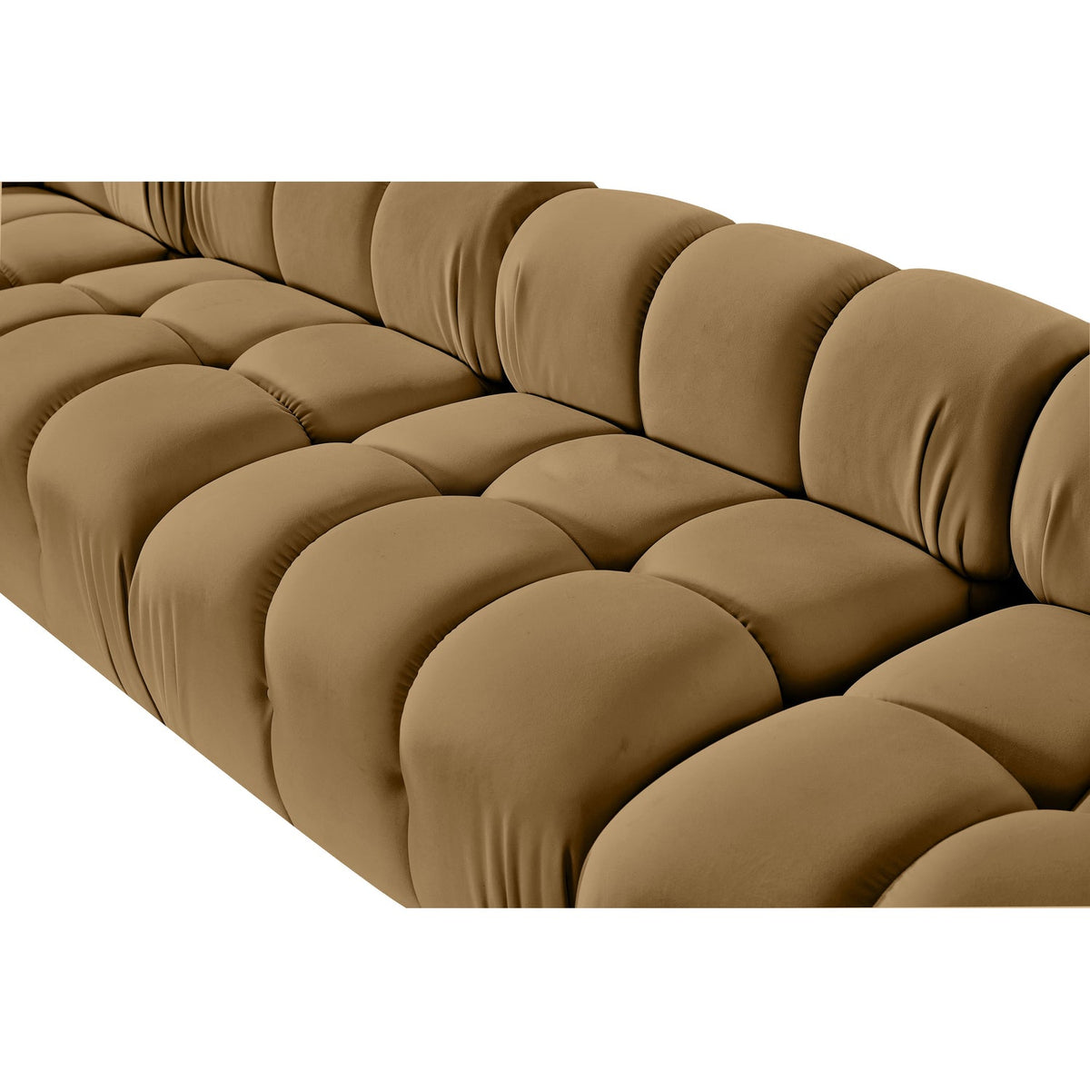 Orin Saddle Velvet Performance Fabric Upholstered 5 Piece Modular Sectional Sofa
