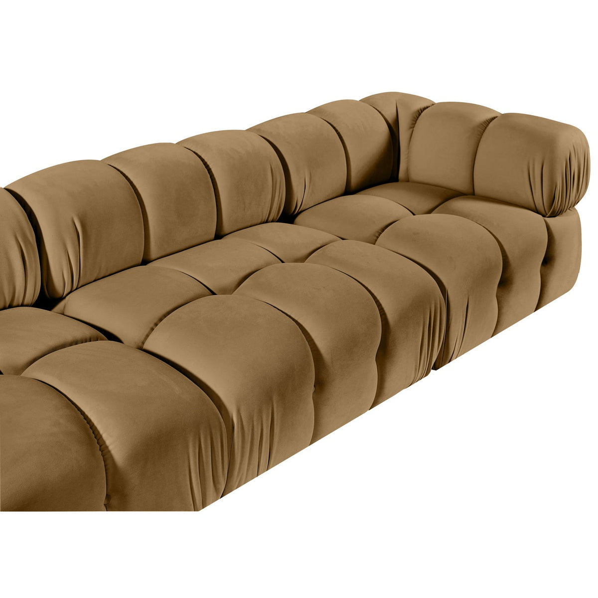 Orin Saddle Velvet Performance Fabric Upholstered 5 Piece Modular Sectional Sofa