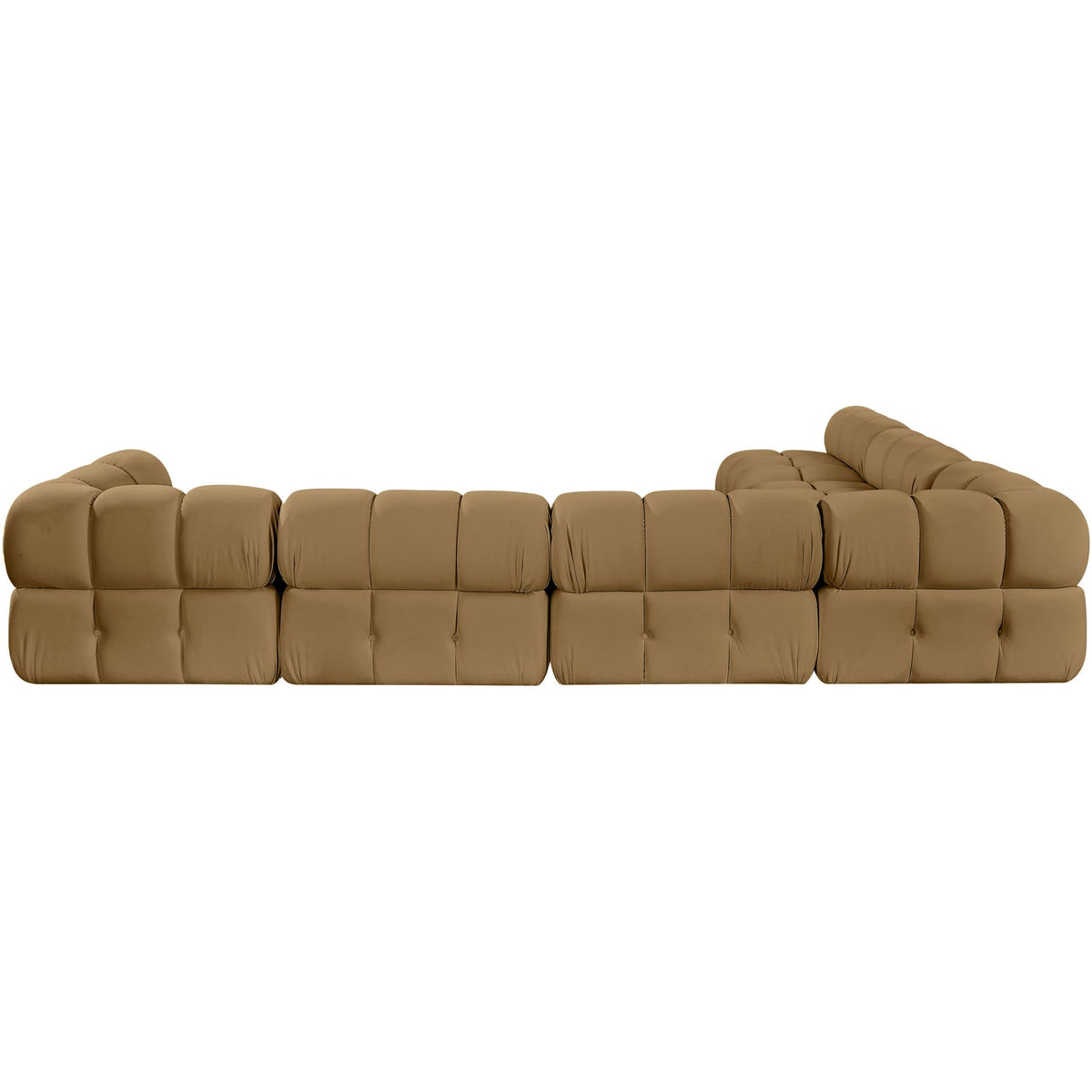 Orin Saddle Velvet Performance Fabric Upholstered 6 Piece Modular Sectional Sofa