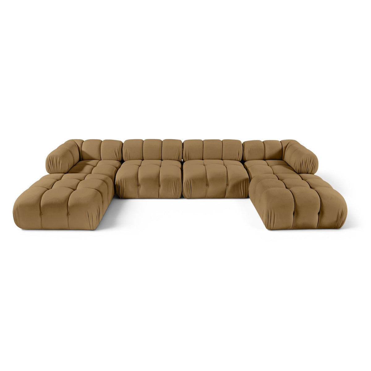 Orin Saddle Velvet Performance Fabric Upholstered 6 pc. Modular Sectional in saddle velvet, primary product view