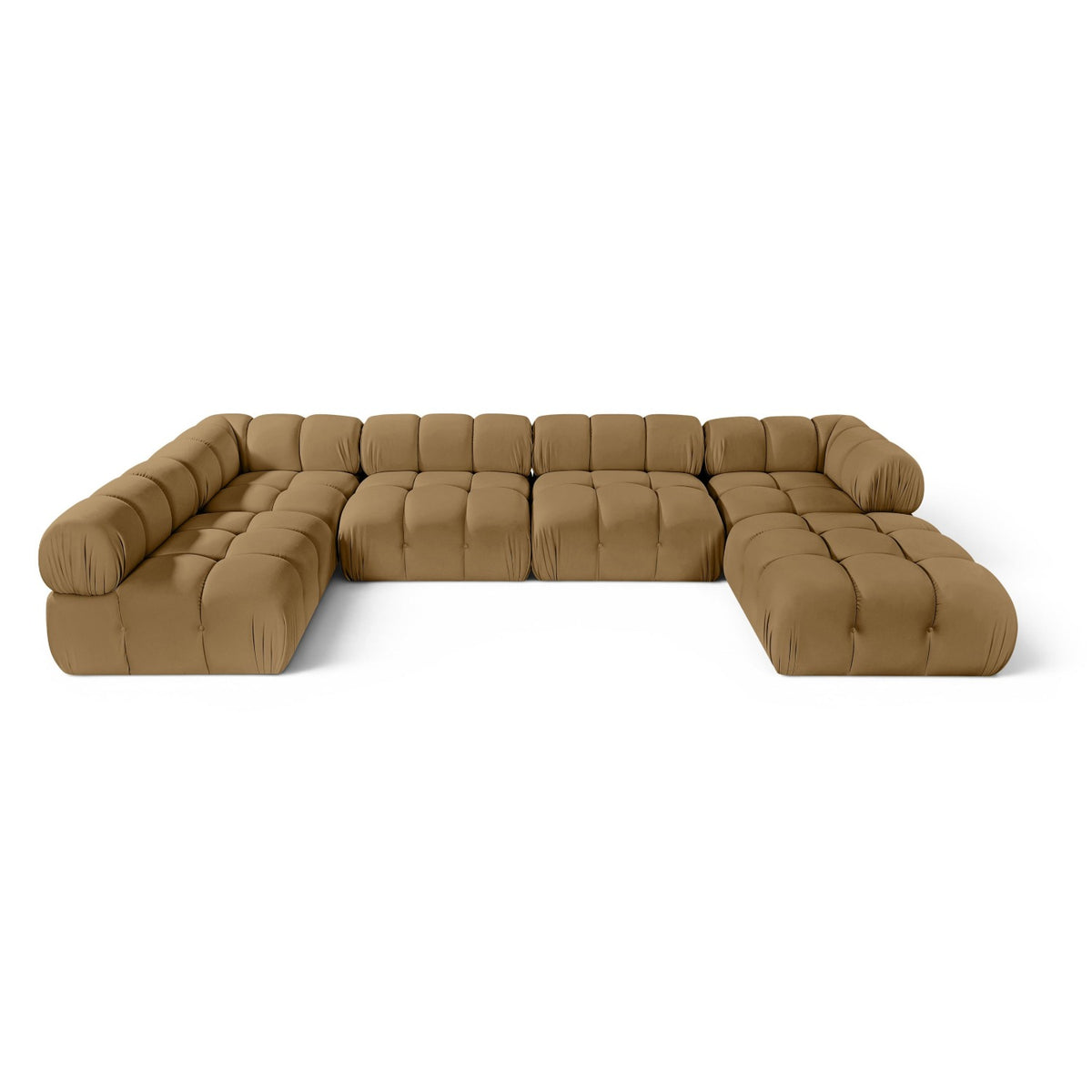 Orin Saddle Velvet Performance Fabric Upholstered 6 pc. Modular Sectional in saddle velvet, 148"W, primary product view