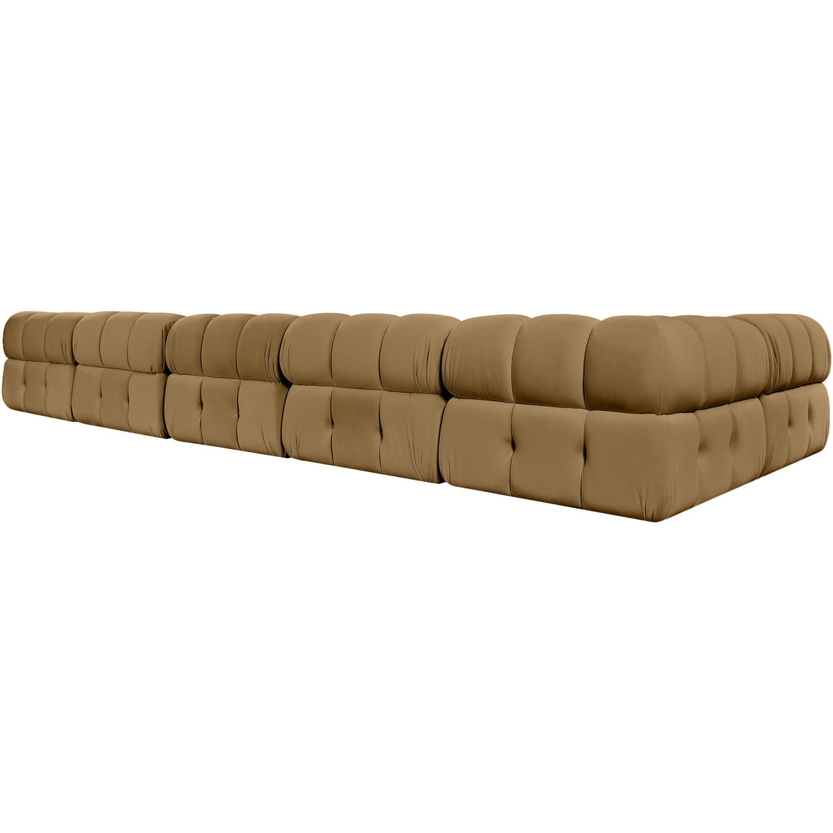 Orin Saddle Velvet Performance Fabric Upholstered 6 Piece Modular Sectional Sofa