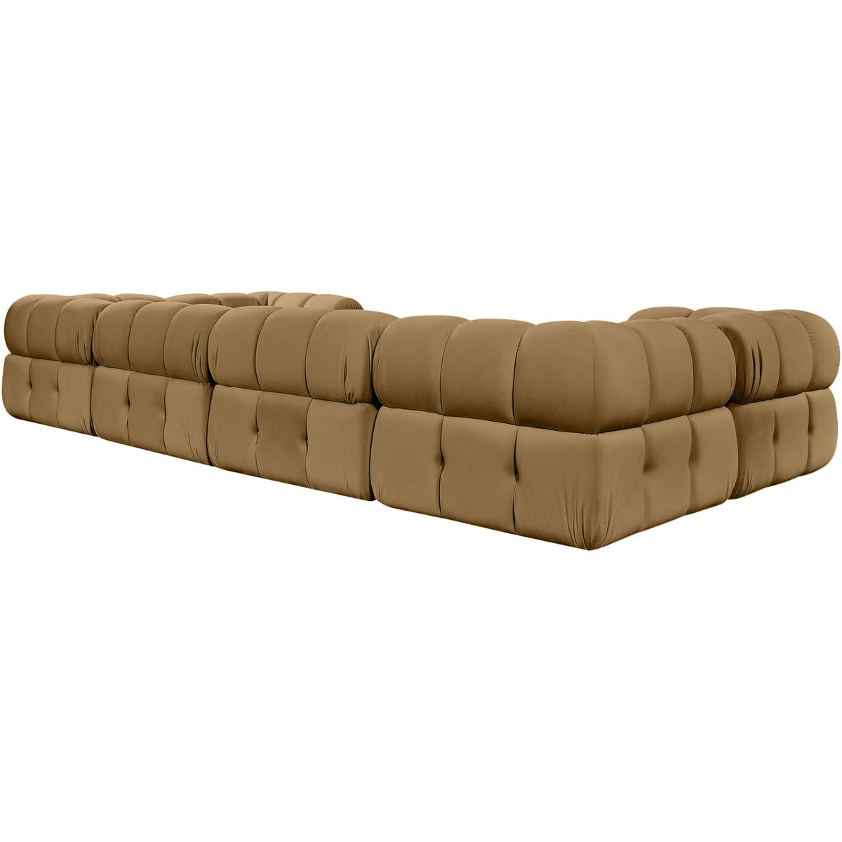 Orin Saddle Velvet Performance Fabric Upholstered 6 Piece Modular Sectional Sofa