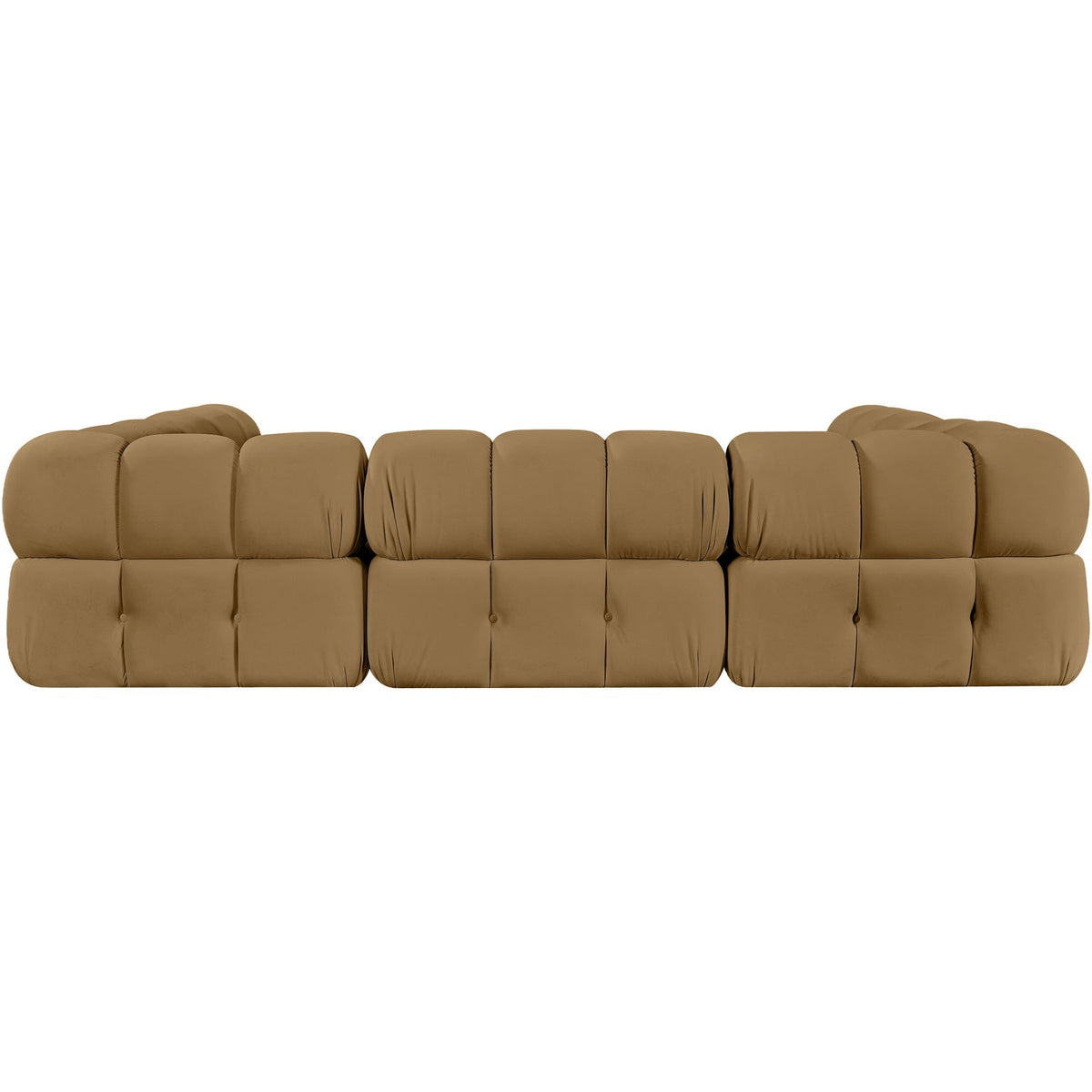 Orin Saddle Velvet Performance Fabric Upholstered 6 Piece Modular Sectional Sofa