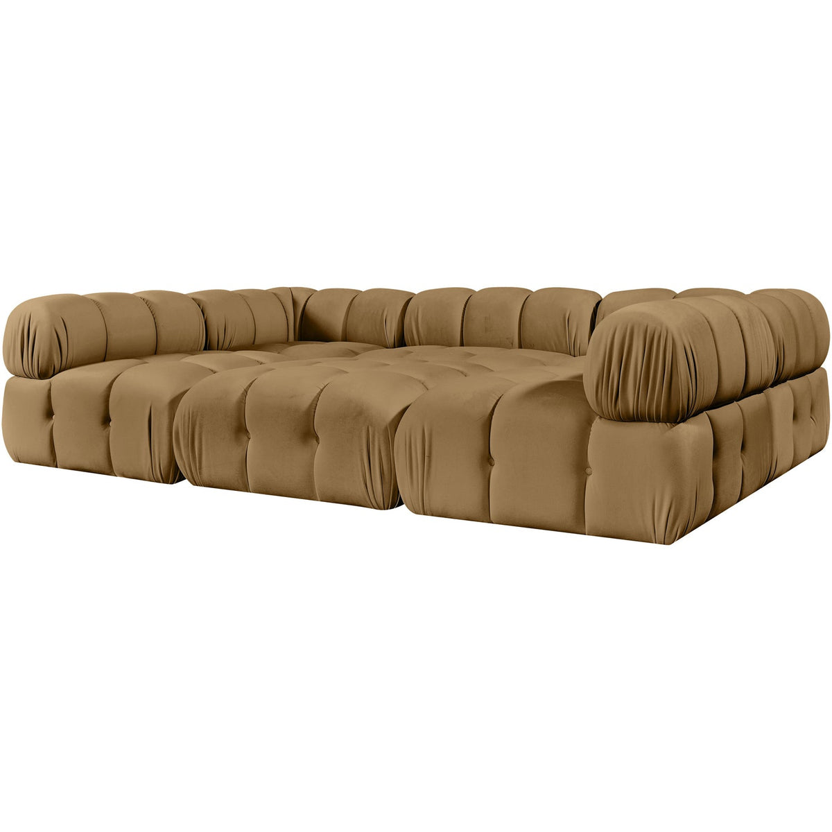 Orin Saddle Velvet Performance Fabric Upholstered 6 Piece Modular Sectional Sofa