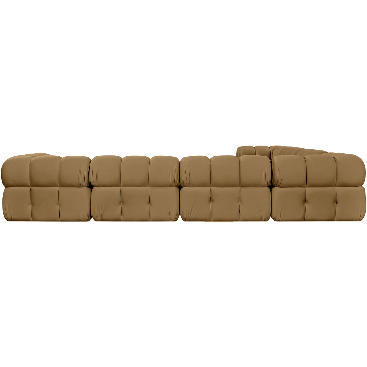 Orin Saddle Velvet Performance Fabric Upholstered 7 Piece Modular Sectional Sofa