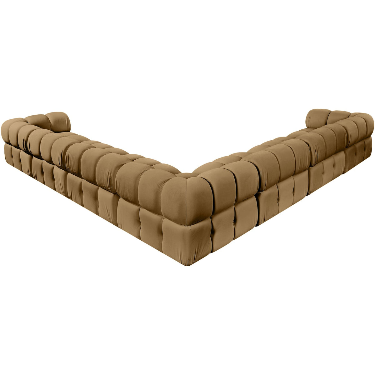 Orin Saddle Velvet Performance Fabric Upholstered 7 Piece Modular Sectional Sofa