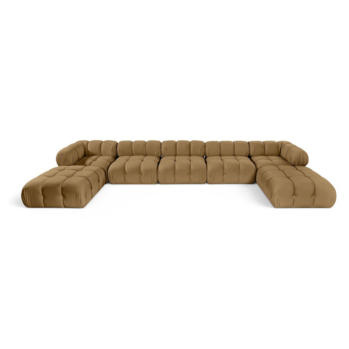 Orin Saddle Velvet Performance Fabric Upholstered 7 pc. Modular Sectional in saddle velvet, 185"W, primary product view