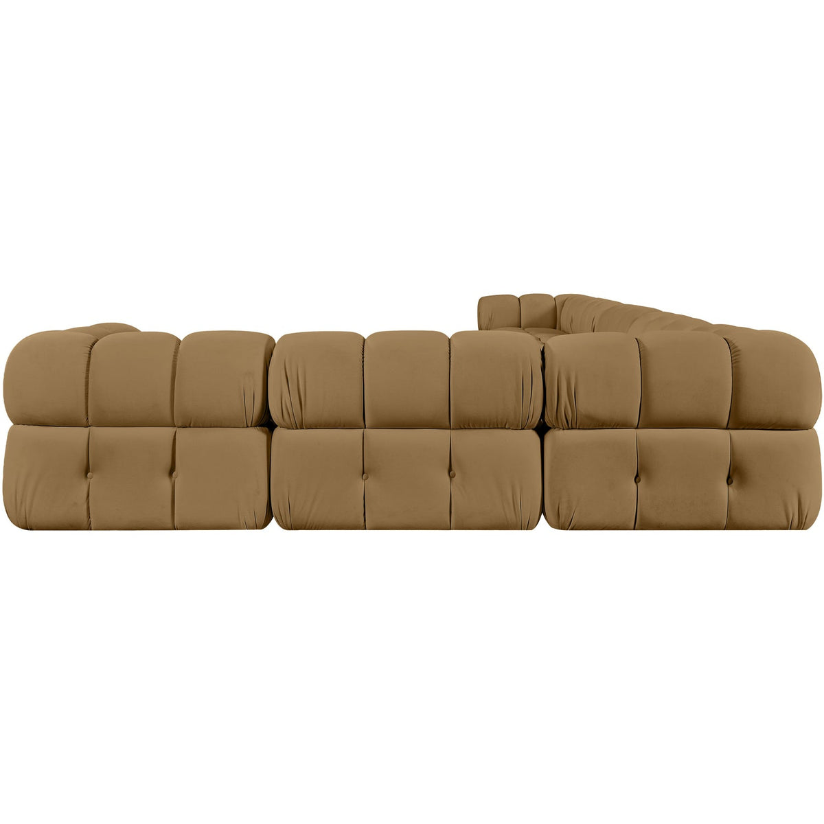 Orin Saddle Velvet Performance Fabric Upholstered 7 Piece Modular Sectional Sofa