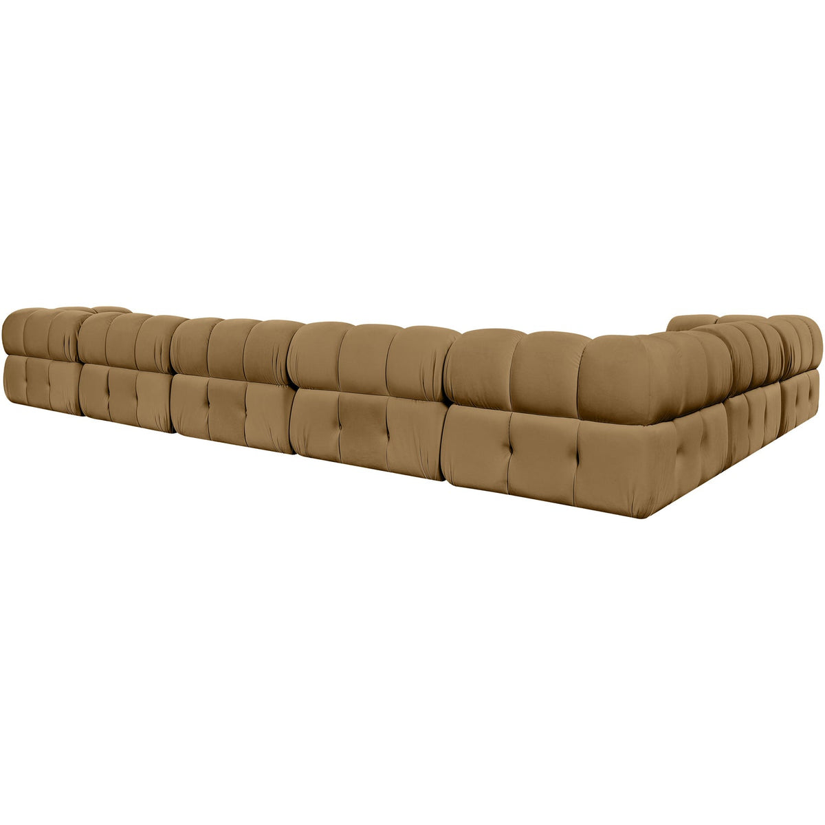 Orin Saddle Velvet Performance Fabric Upholstered 7 Piece Modular Sectional Sofa