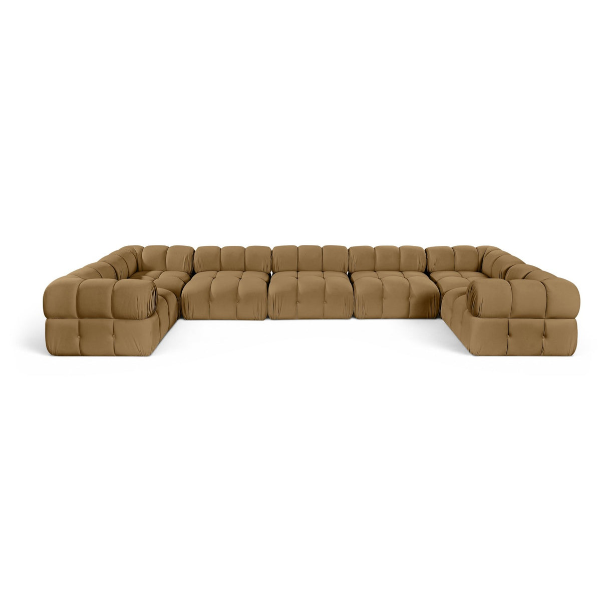 Orin Saddle Velvet Performance Fabric Upholstered 7 pc. Modular Sectional in saddle velvet, primary product view