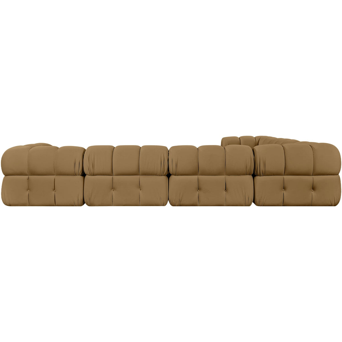 Orin Saddle Velvet Performance Fabric Upholstered 7 Piece Modular Sectional Sofa