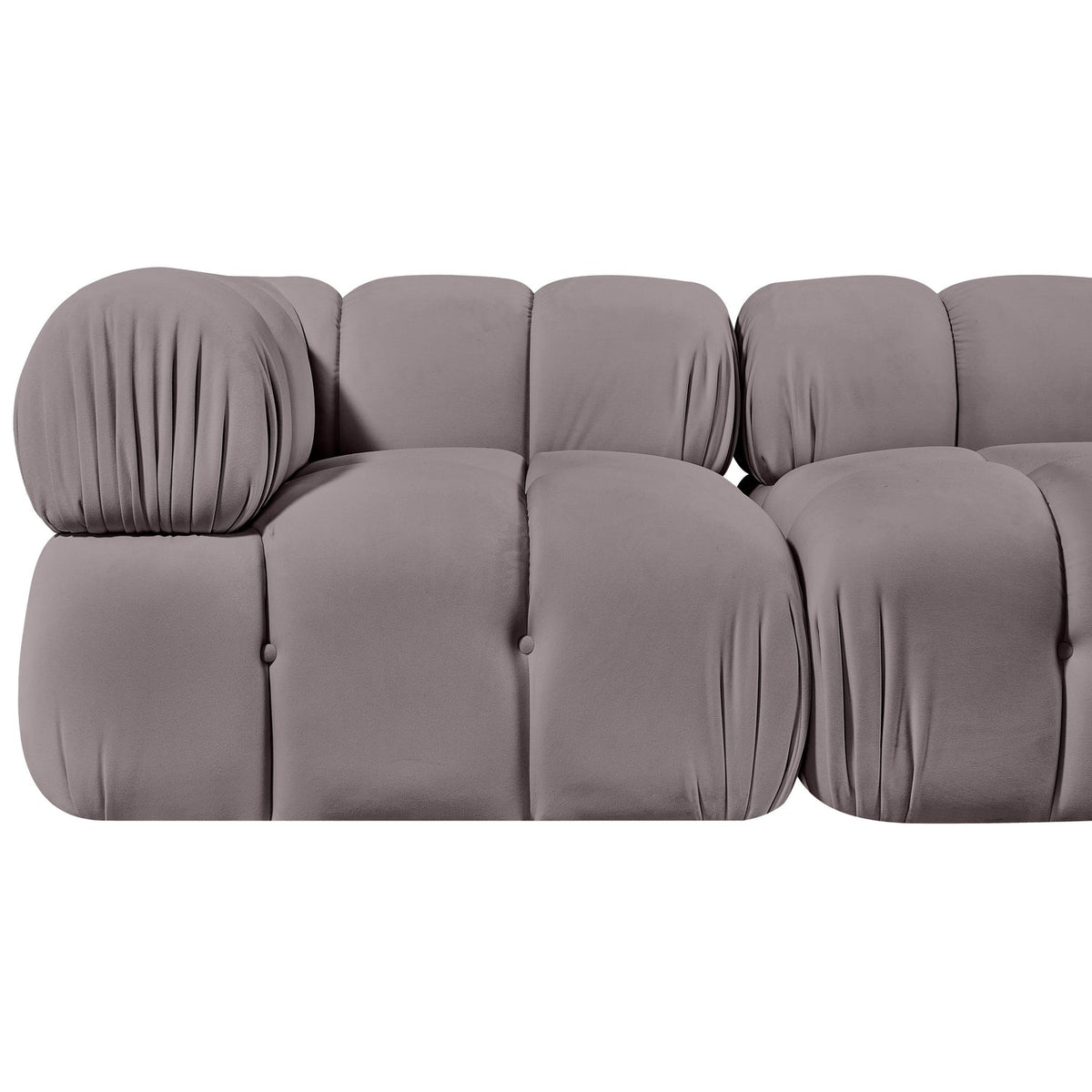 Orin Taupe Velvet Performance Fabric Upholstered 2 Piece Modular Sofa
